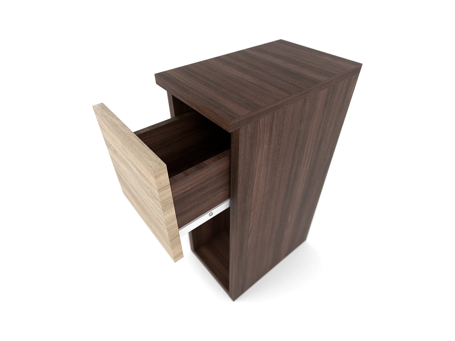 Table de chevet wengé & chêne Sonoma 20 cm – table d’appoint élégante avec tiroir pour chambre à coucher