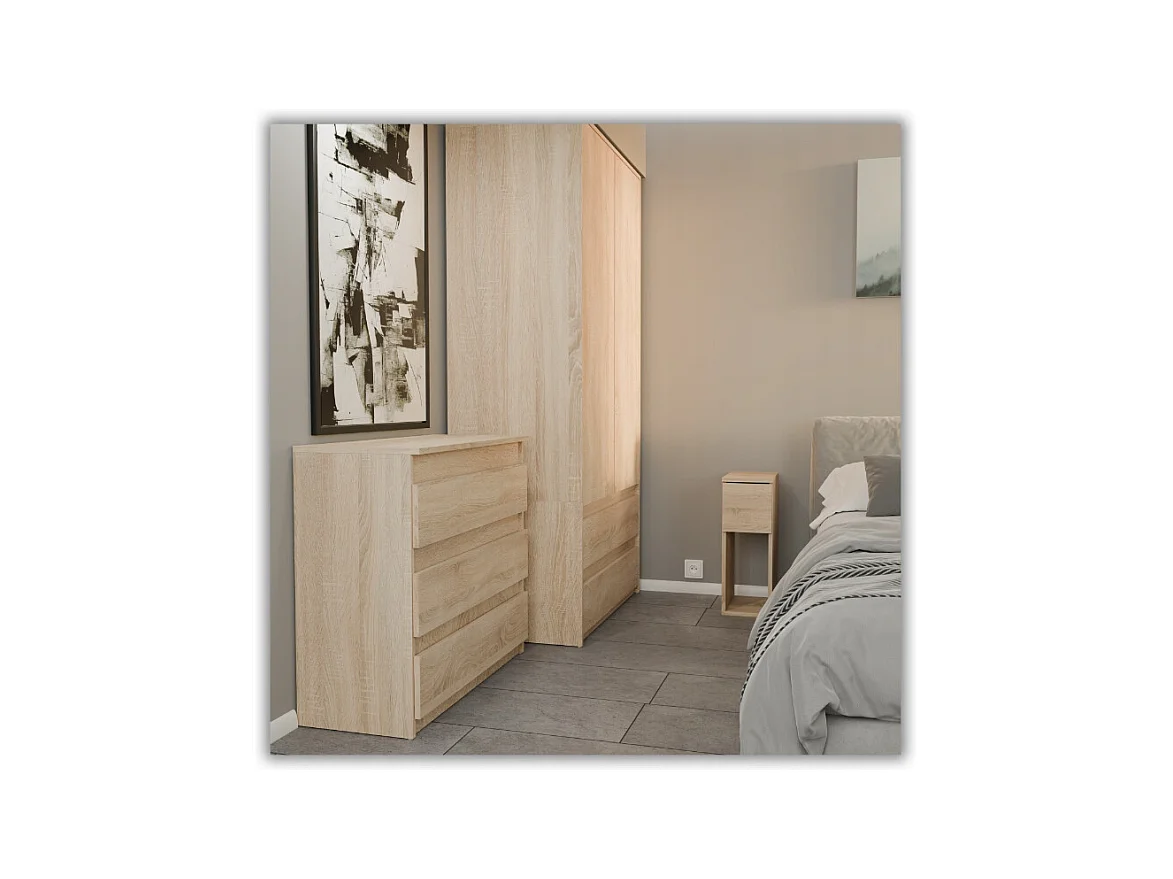 Table de chevet étroite 20 cm chêne Sonoma - table de nuit avec 1 tiroir pour chambre à coucher