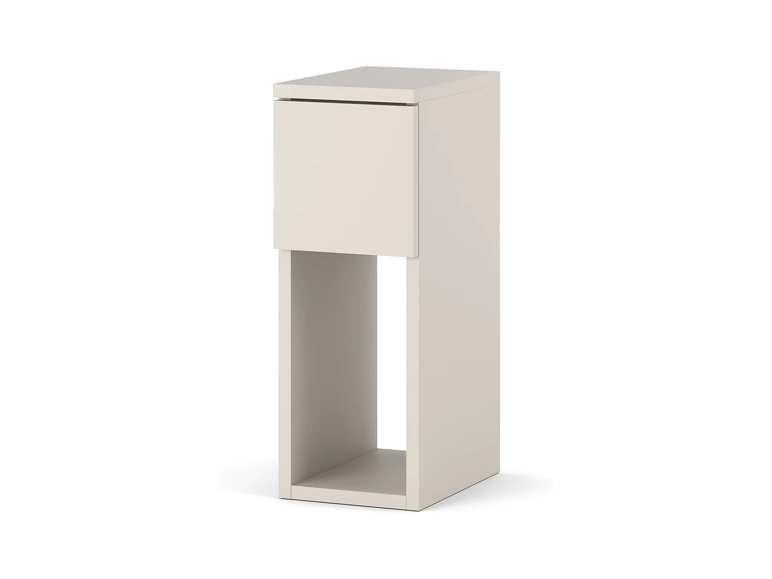 Table de chevet étroite 20 cm couleur Cachemire Beige, petite table de nuit pour chambre