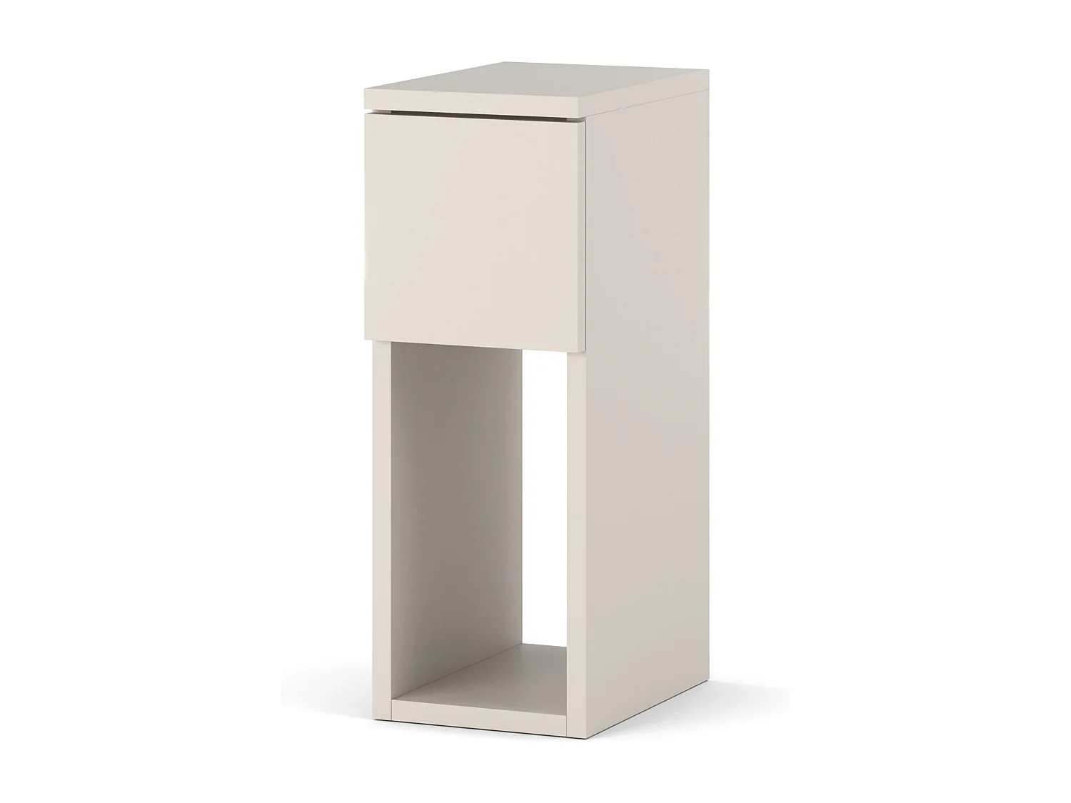 Table de chevet étroite 20 cm couleur Cachemire Beige, petite table de nuit pour chambre