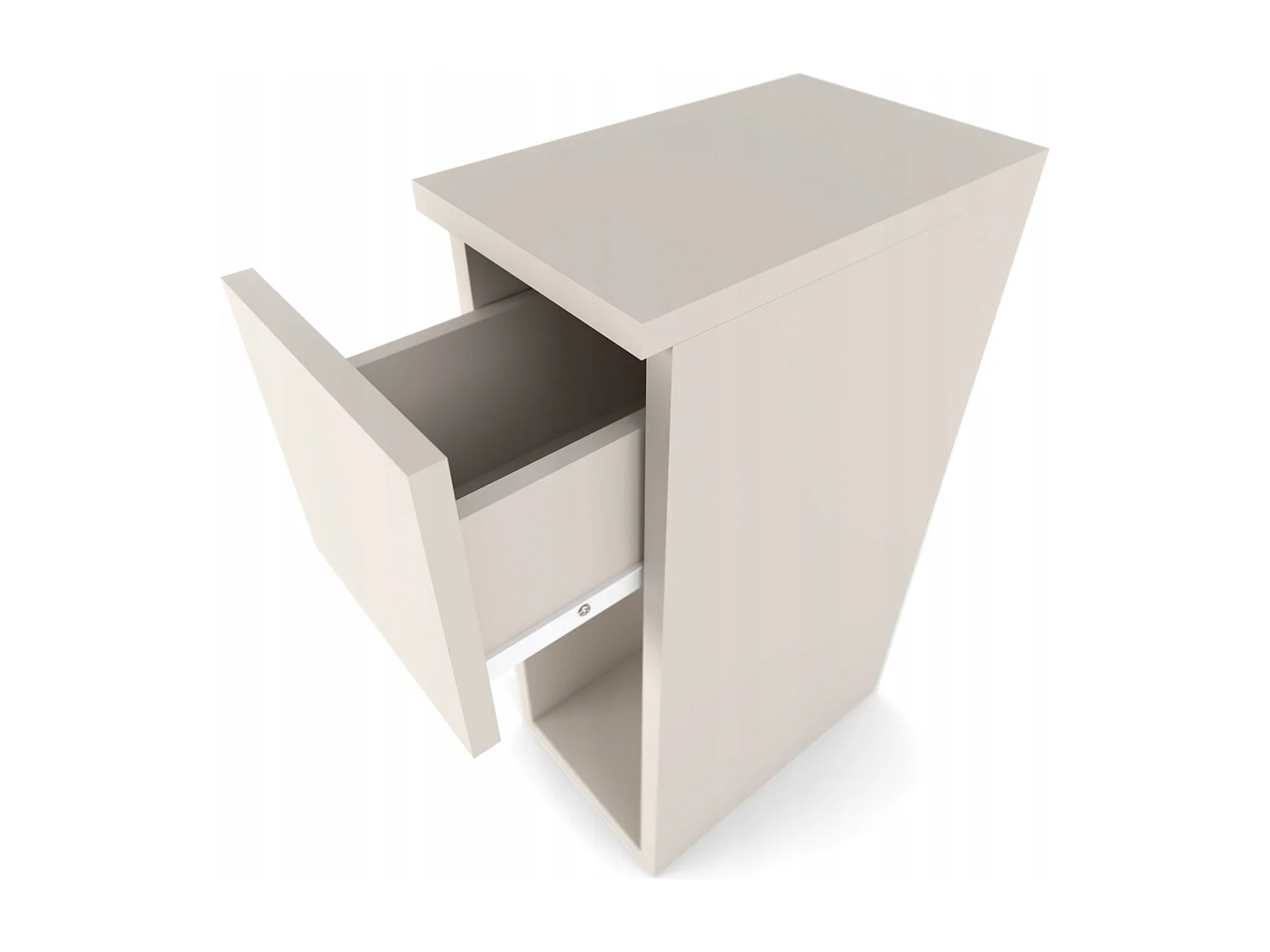 Table de chevet étroite 20 cm couleur Cachemire Beige, petite table de nuit pour chambre
