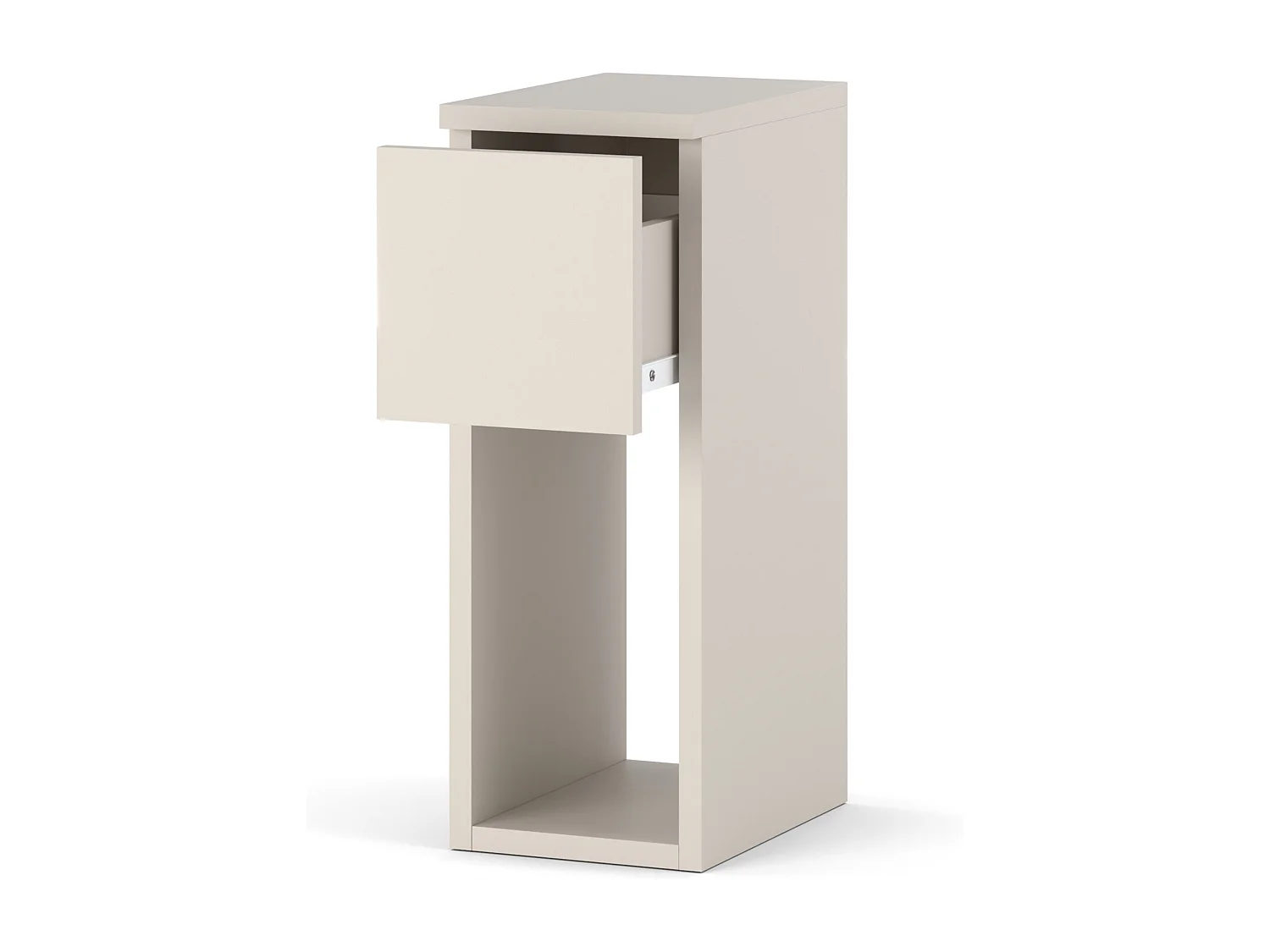 Table de chevet étroite 20 cm couleur Cachemire Beige, petite table de nuit pour chambre