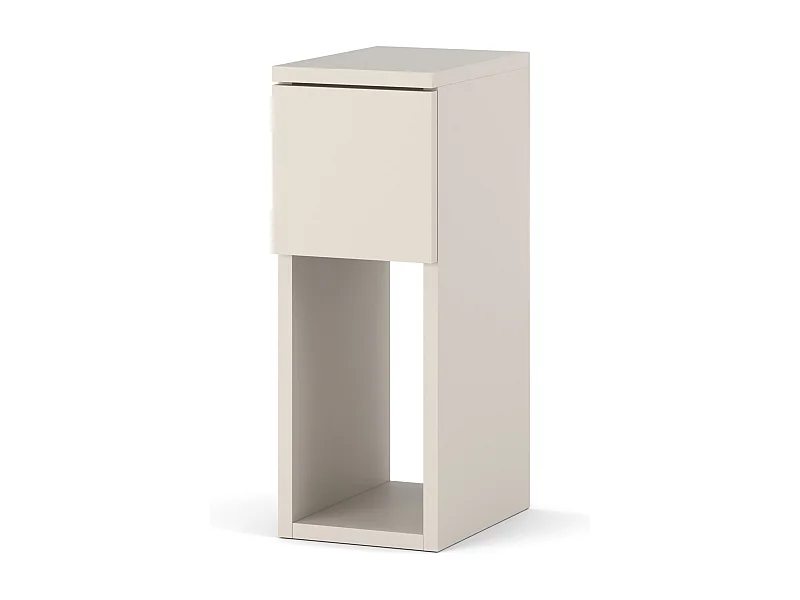 Table de chevet étroite 20 cm couleur Cachemire Beige, petite table de nuit pour chambre