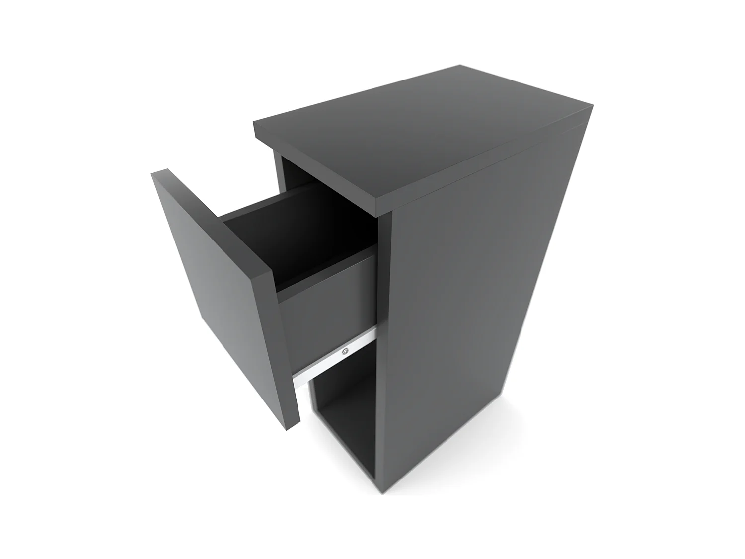 Table de chevet gris mat 20 cm – table d’appoint moderne et étroite avec tiroir pour chambre à coucher