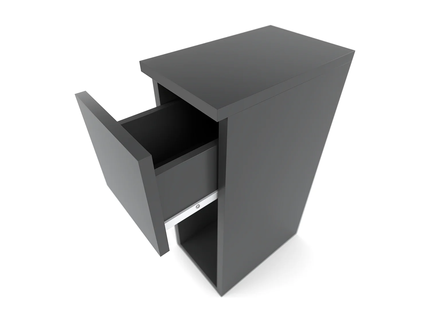 Table de chevet gris mat 20 cm – table d’appoint moderne et étroite avec tiroir pour chambre à coucher