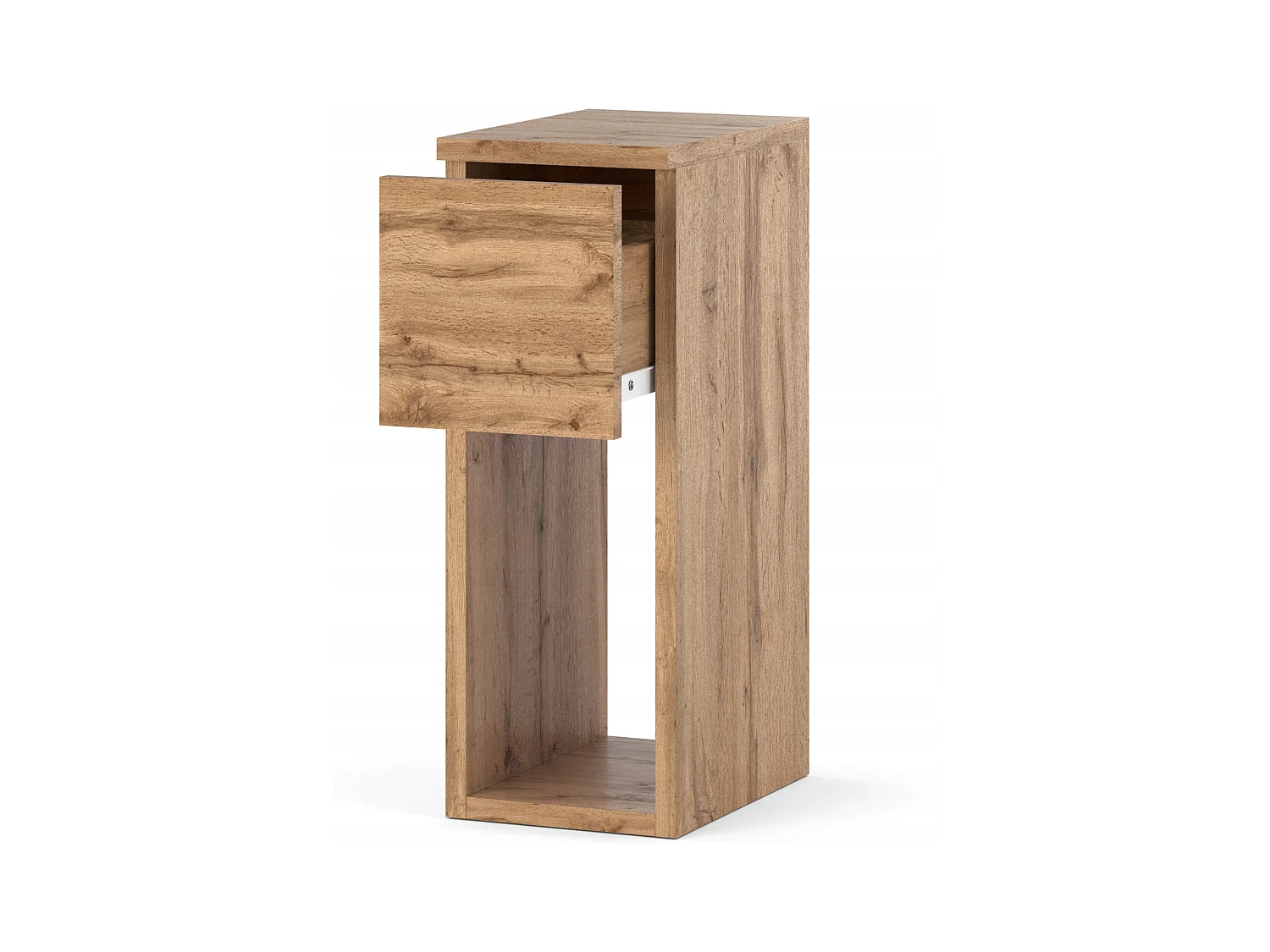 Table de chevet étroite chêne Wotan 20 cm avec tiroir, style loft, table de nuit pour chambre