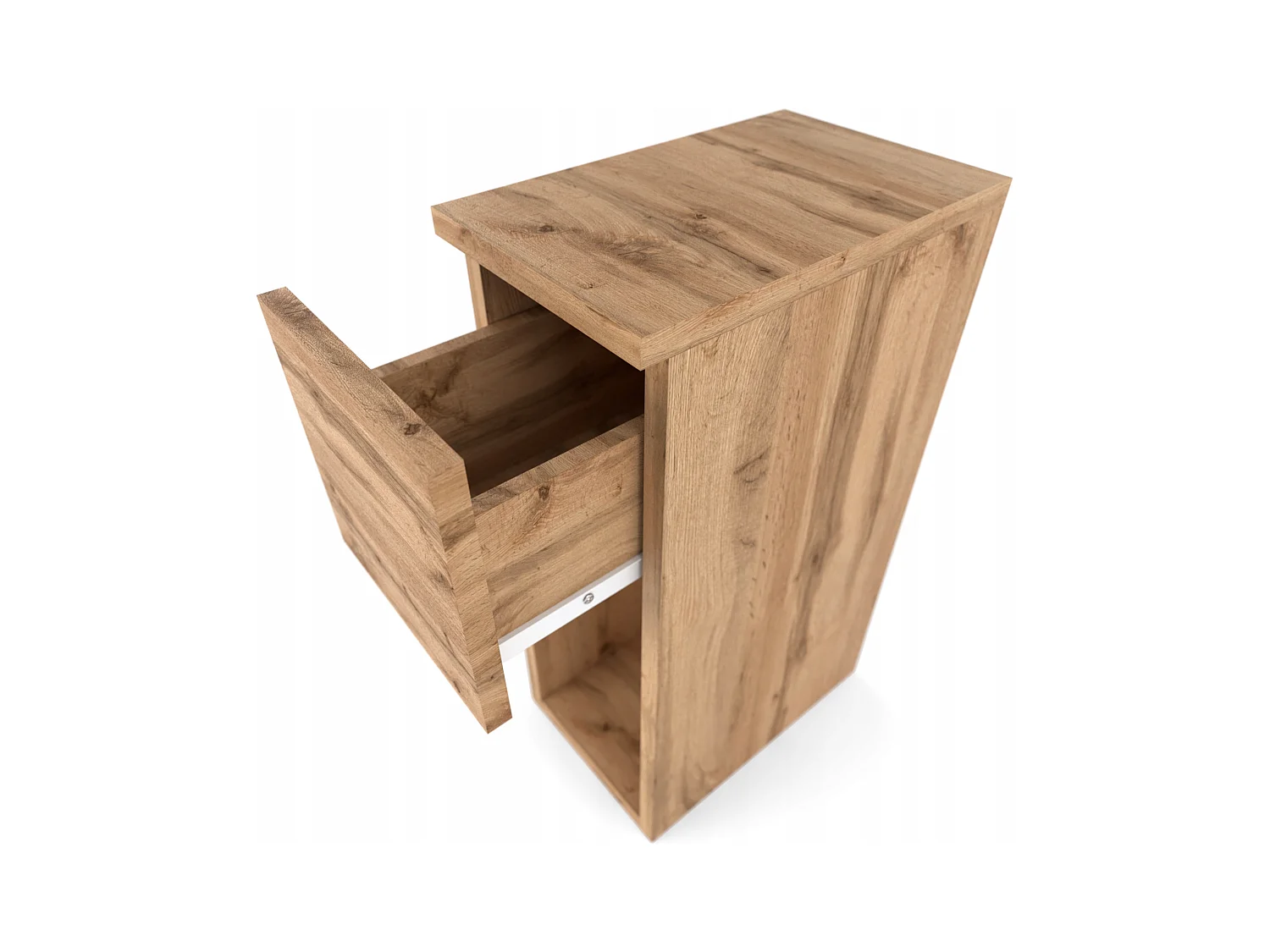 Table de chevet étroite chêne Wotan 20 cm avec tiroir, style loft, table de nuit pour chambre