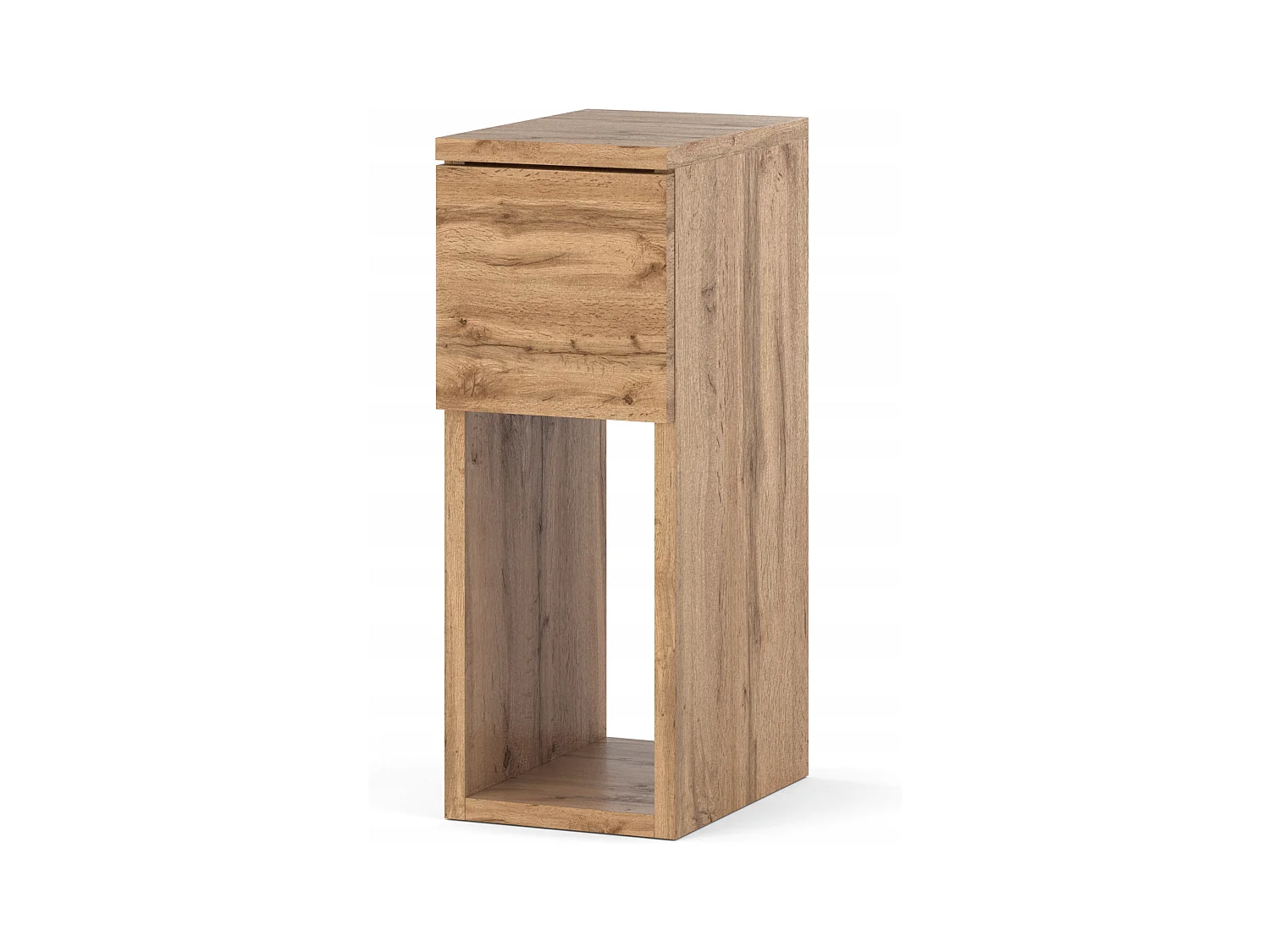 Table de chevet étroite chêne Wotan 20 cm avec tiroir, style loft, table de nuit pour chambre