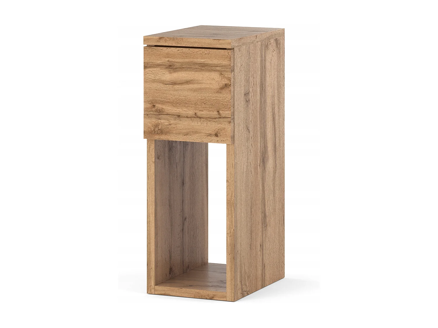 Table de chevet étroite chêne Wotan 20 cm avec tiroir, style loft, table de nuit pour chambre