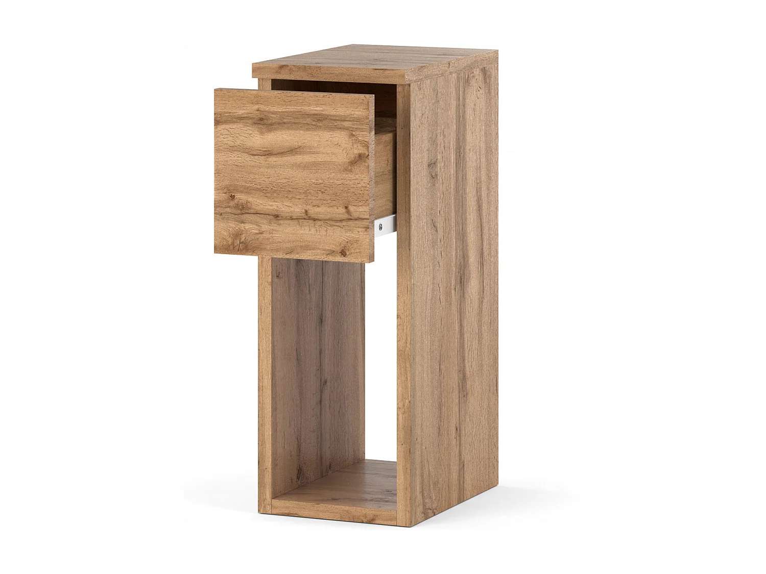 Table de chevet étroite chêne Wotan 20 cm avec tiroir, style loft, table de nuit pour chambre