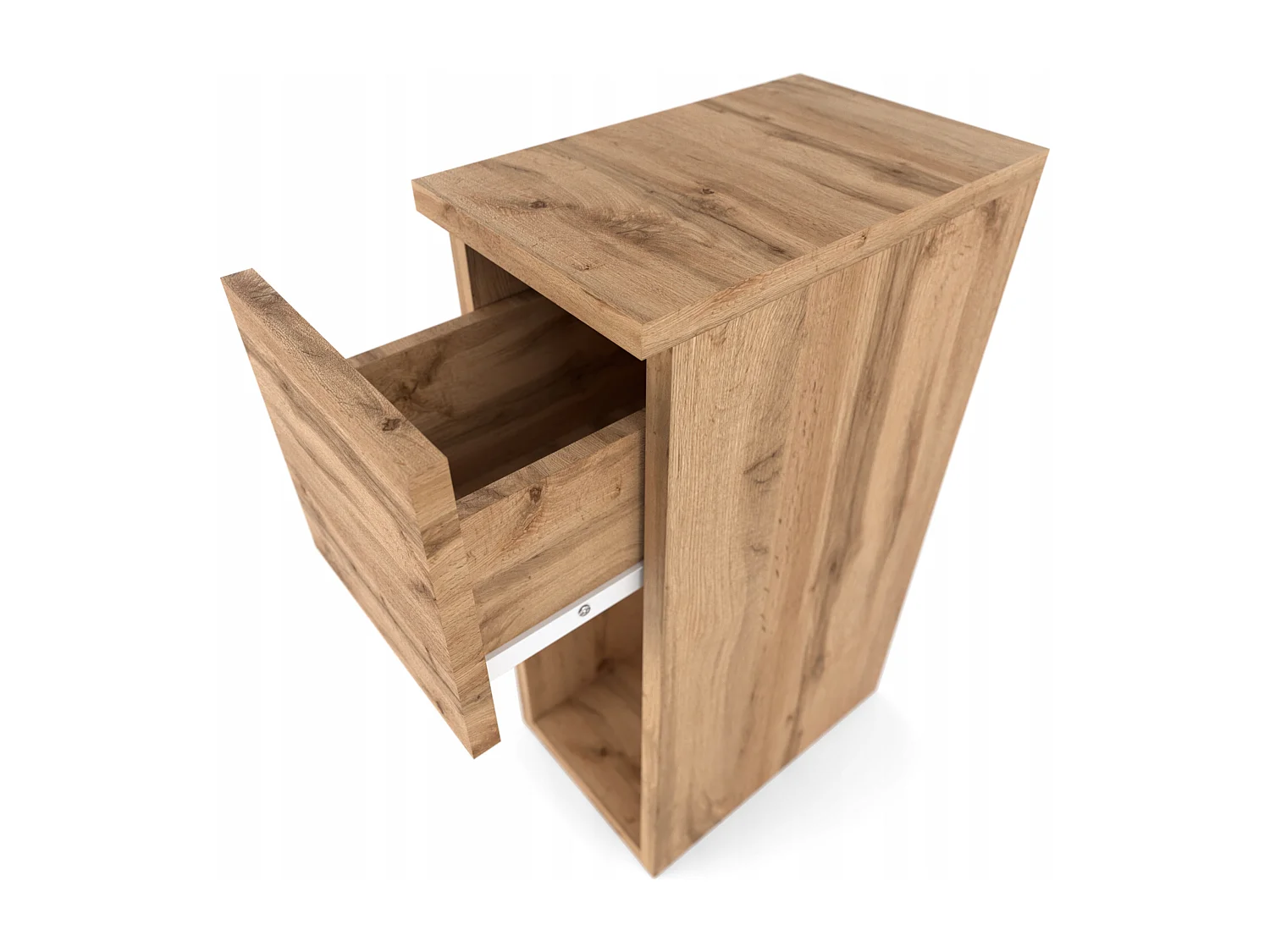 Table de chevet étroite chêne Wotan 20 cm avec tiroir, style loft, table de nuit pour chambre