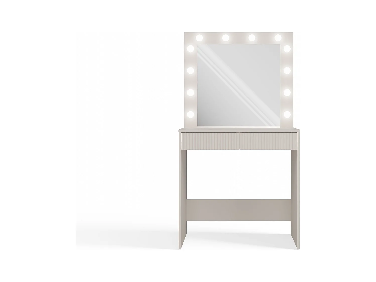 Toeletta da trucco moderna 81x80x50 cm con LED beige cashmere TOT1