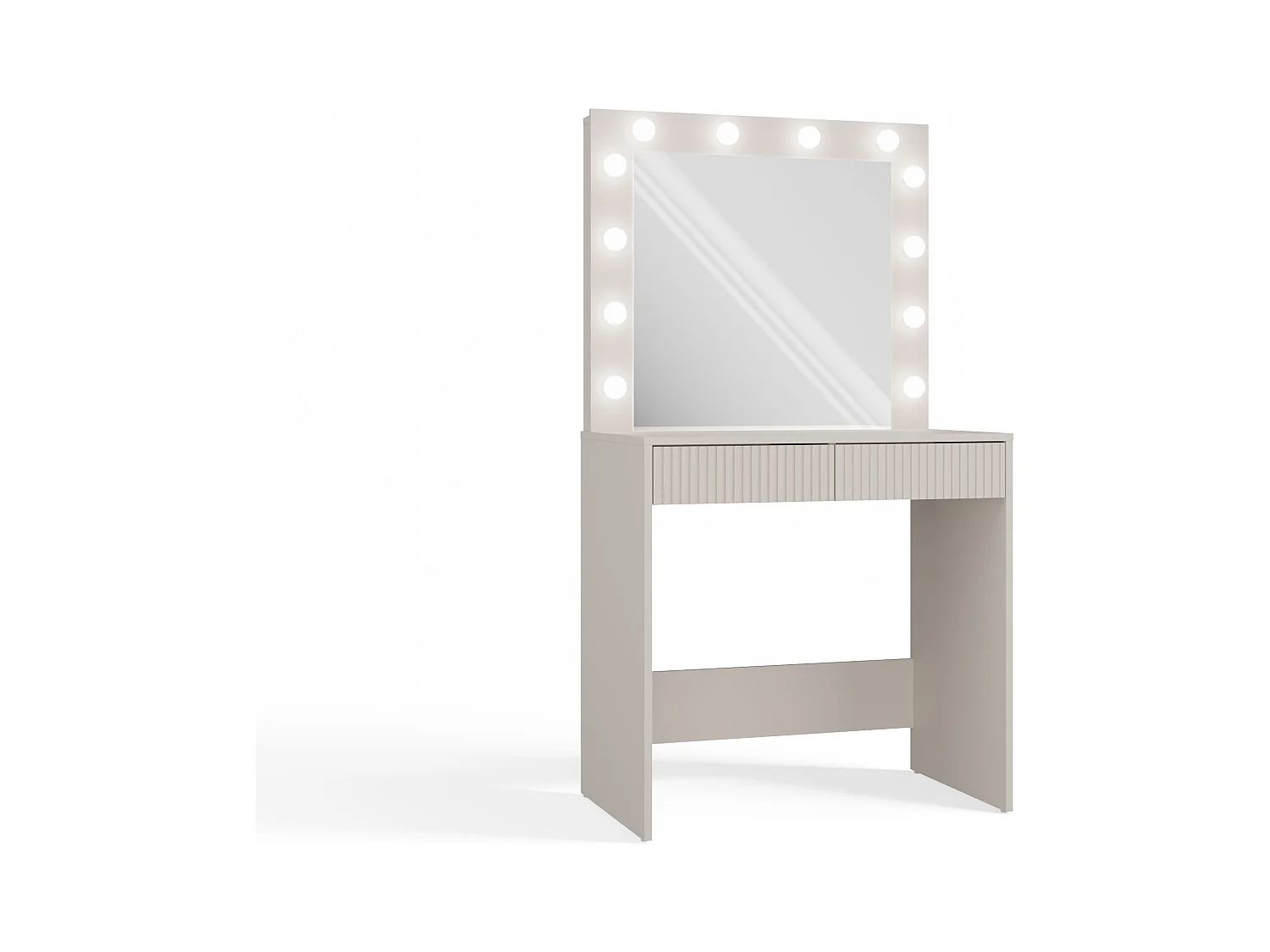 Toeletta da trucco moderna 81x80x50 cm con LED beige cashmere TOT1