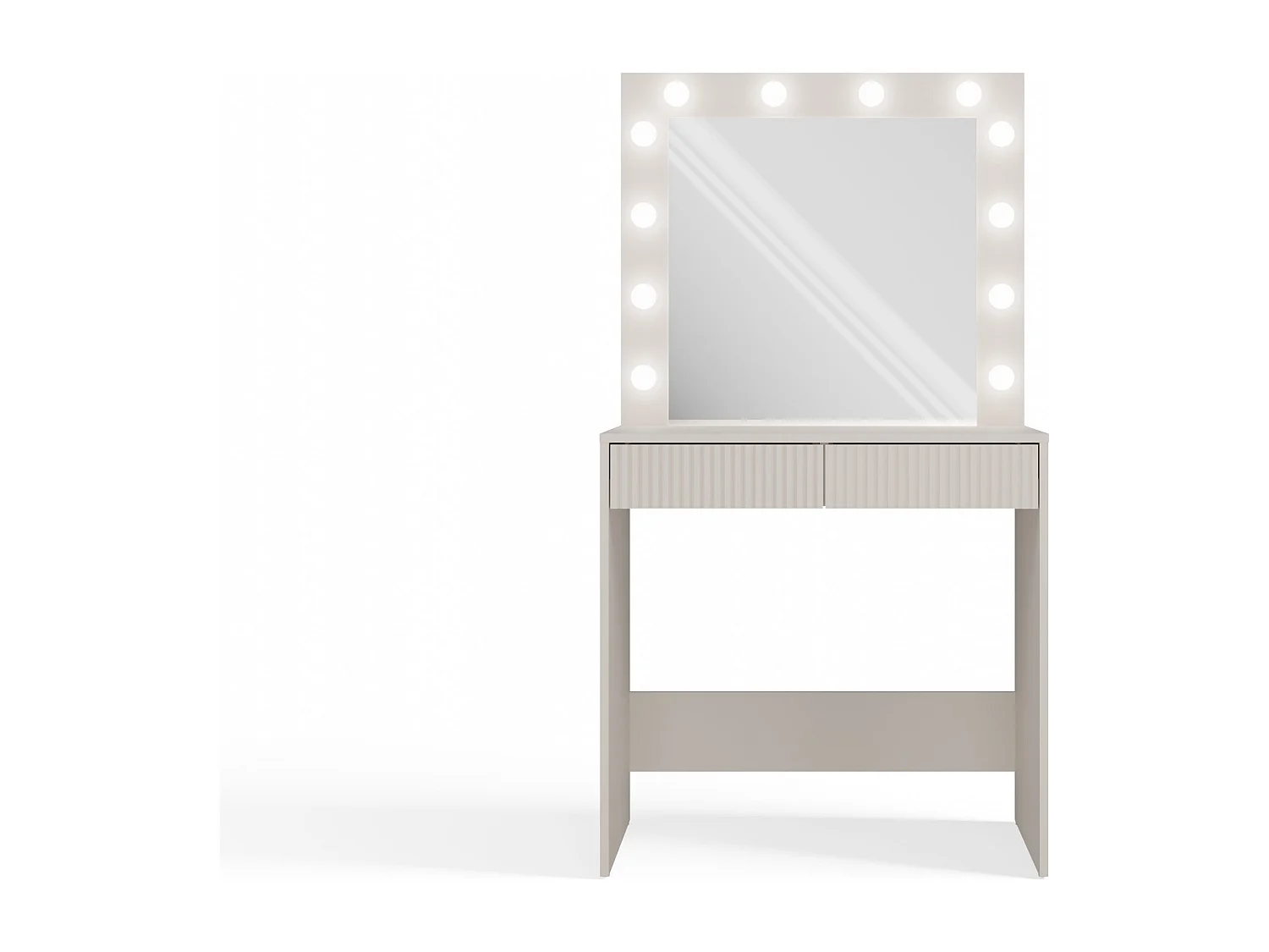 Toeletta da trucco moderna 81x80x50 cm con LED beige cashmere TOT1