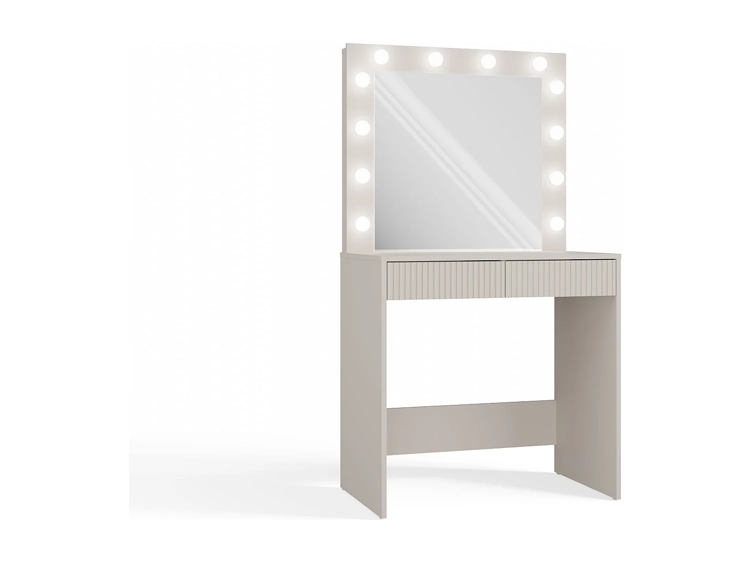 Toeletta da trucco moderna 81x80x50 cm con LED beige cashmere TOT1