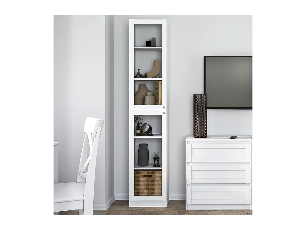 Vetrinetta 40x200x31 cm con 5 ripiani bianca VT1