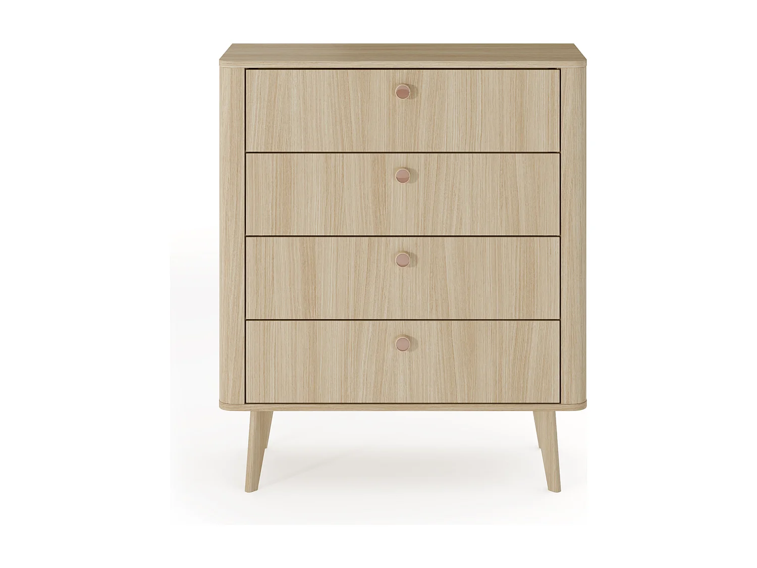 Cassettiera piccola 88x103 cm con 4 cassetti in rovere chiaro CLK14