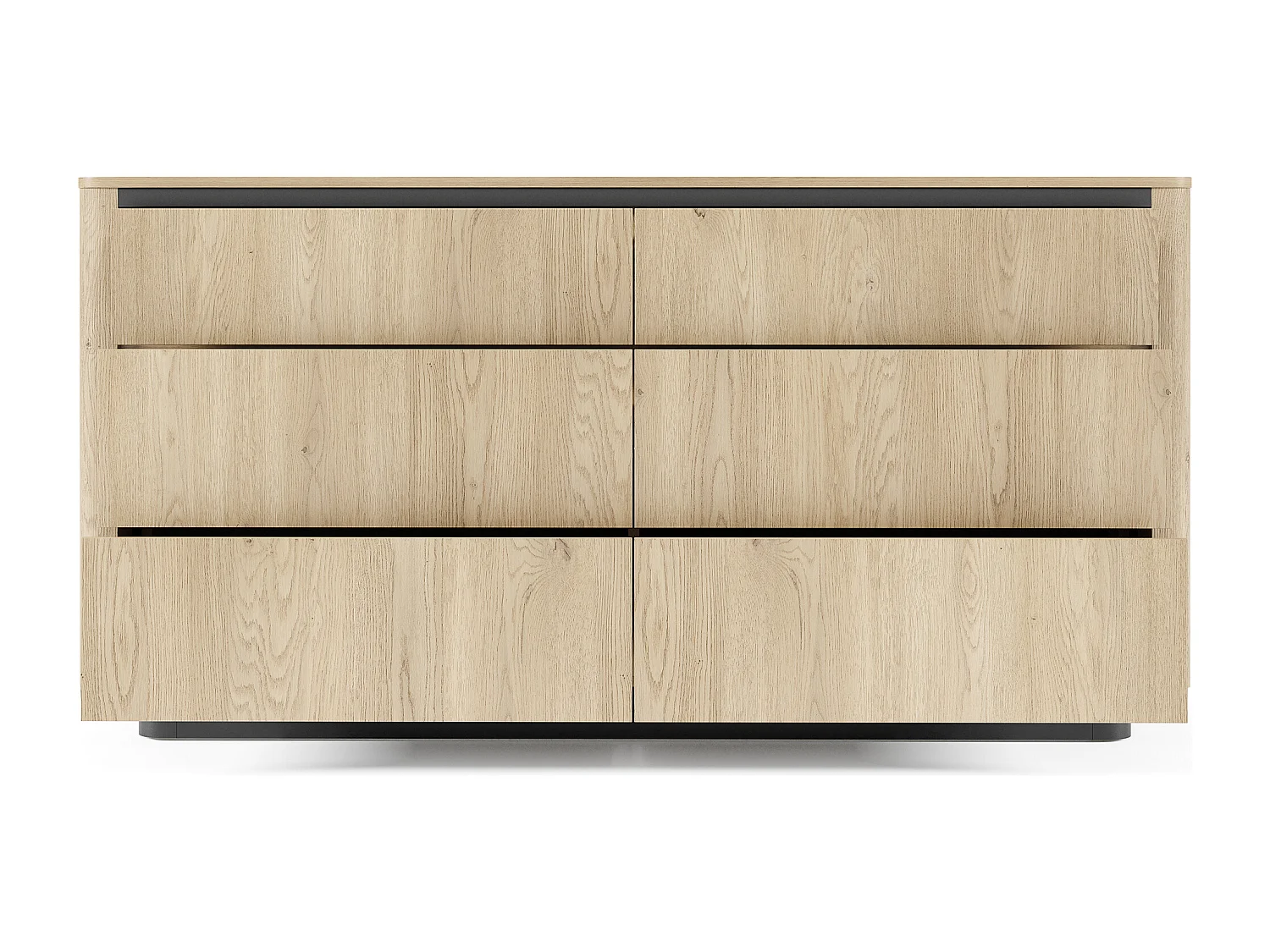 Cassettiera moderna con 6 cassetti in rovere e nero CLK12