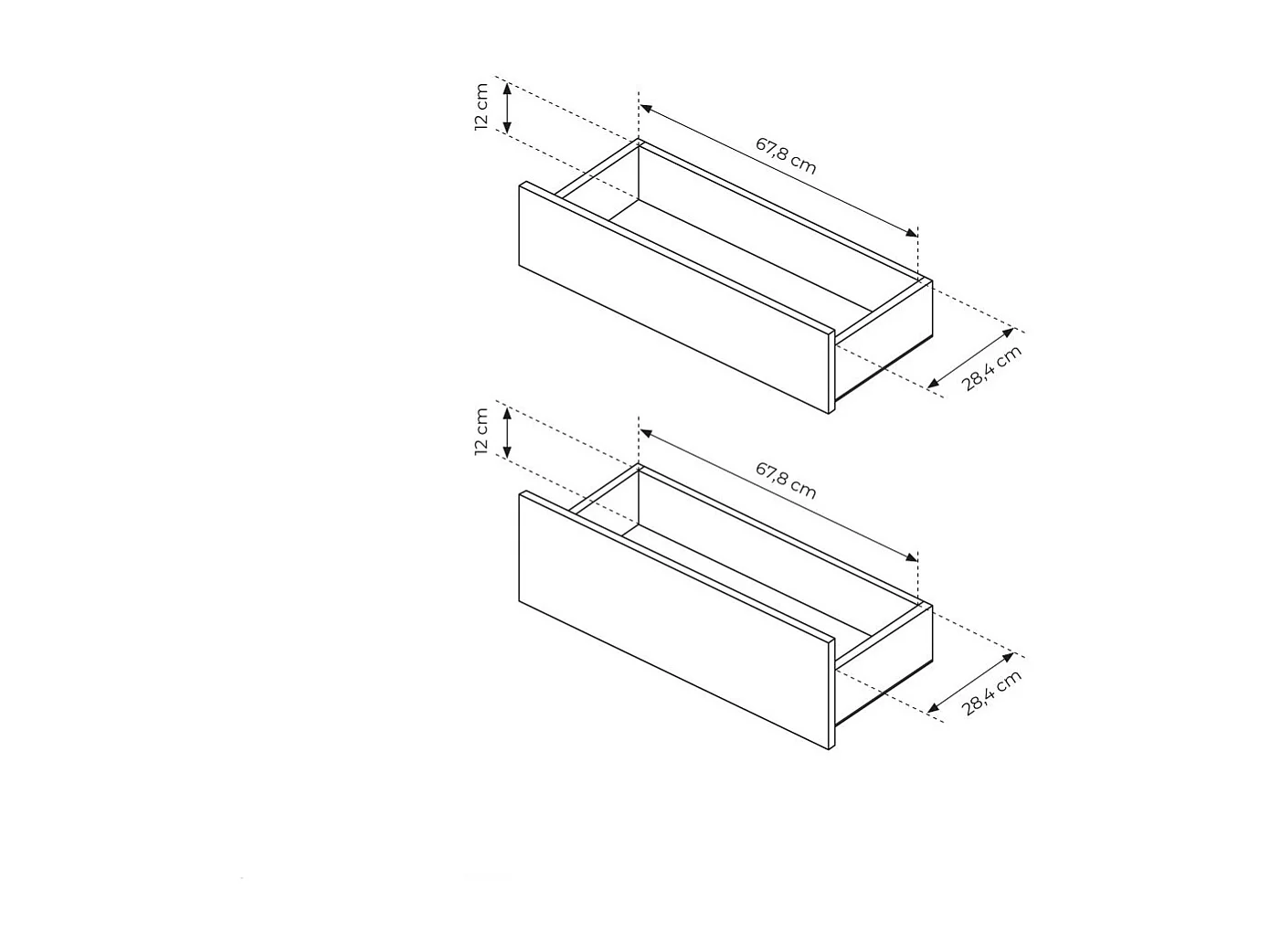 Cassettiera moderna con 6 cassetti in rovere e nero CLK12