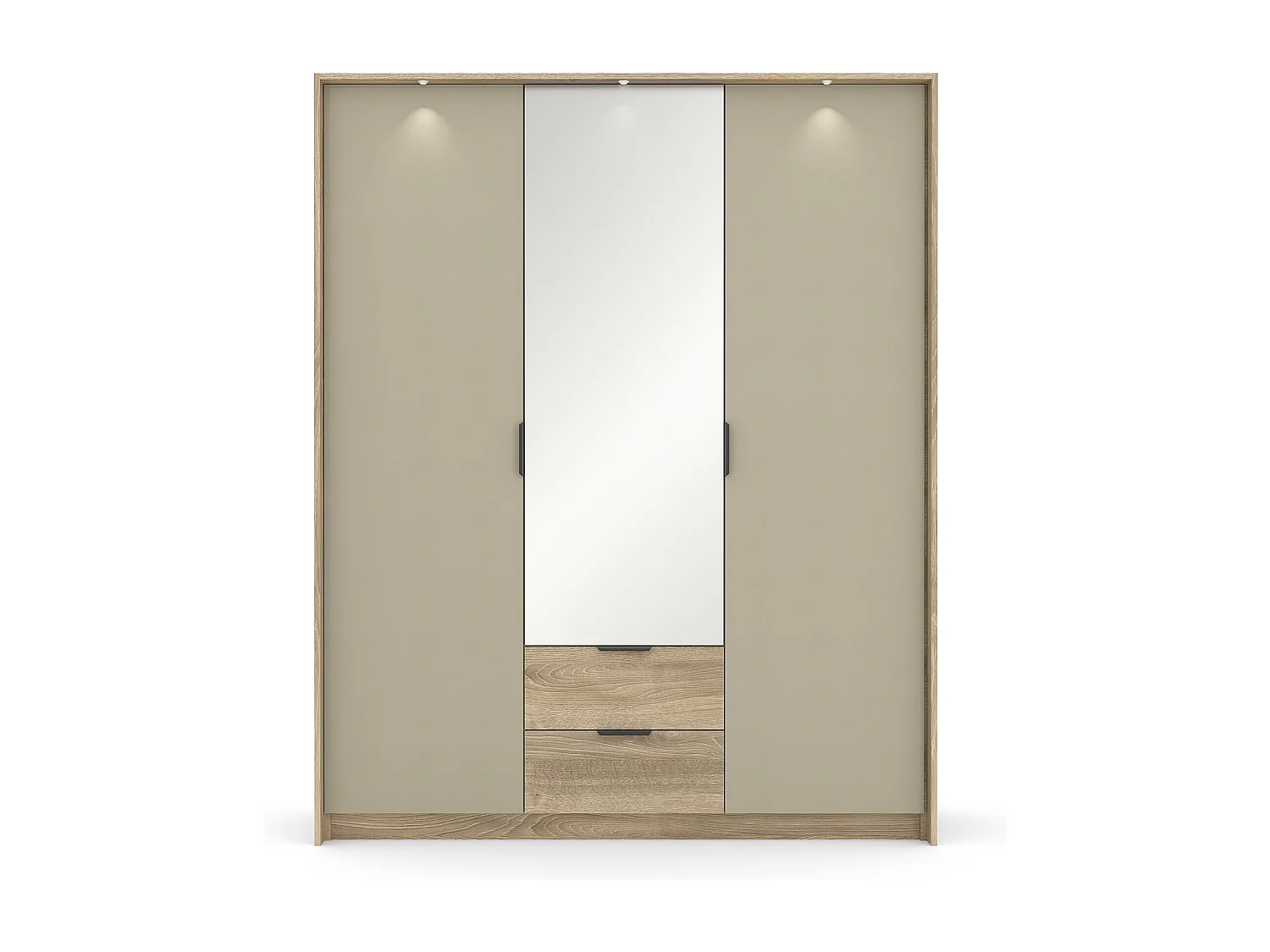 Armadio moderno a 3 ante soft-close in rovere e grigio pietra ALK15