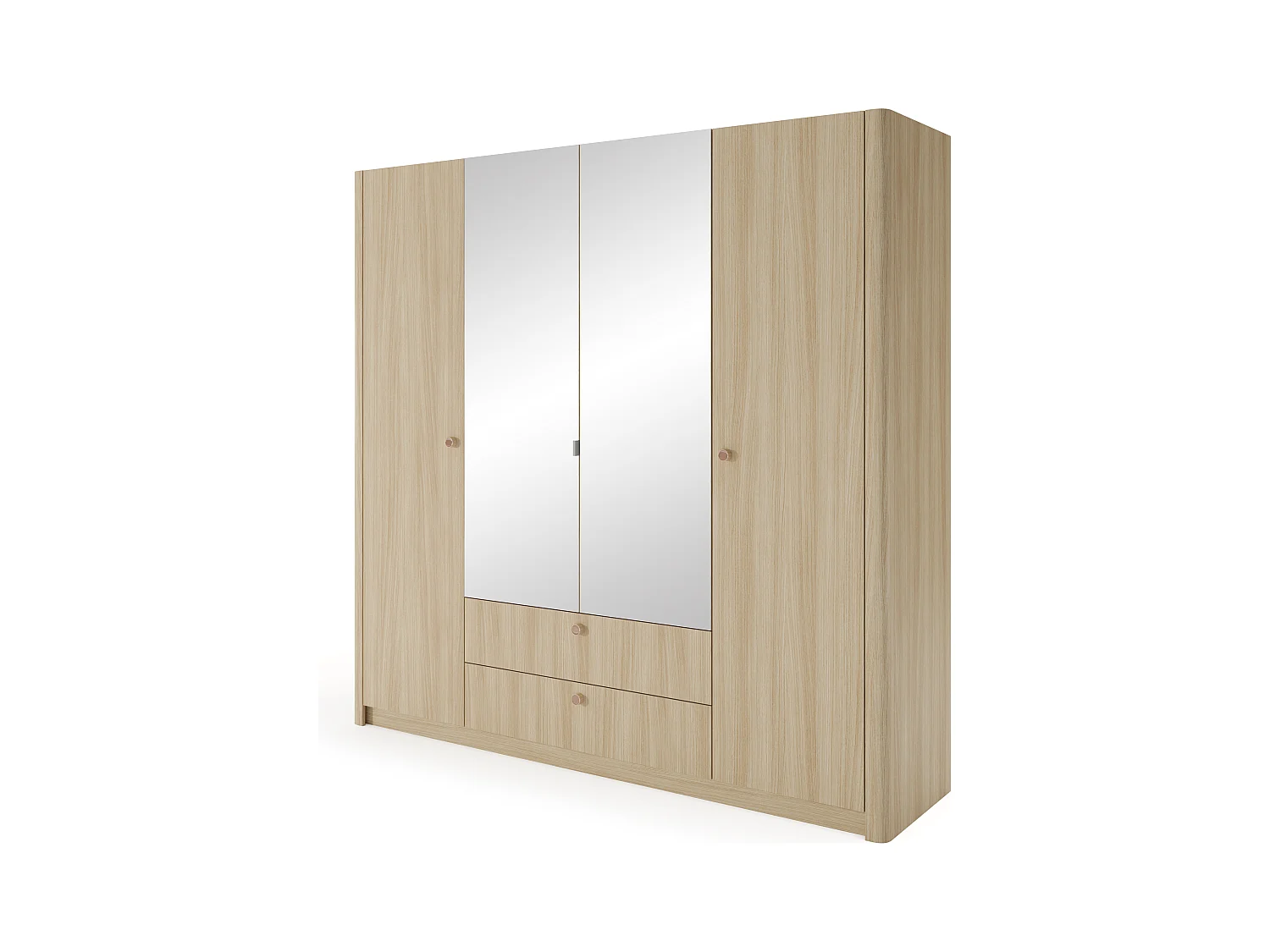 Armadio moderno 213x208,4 cm a 4 ante battenti in ALK16