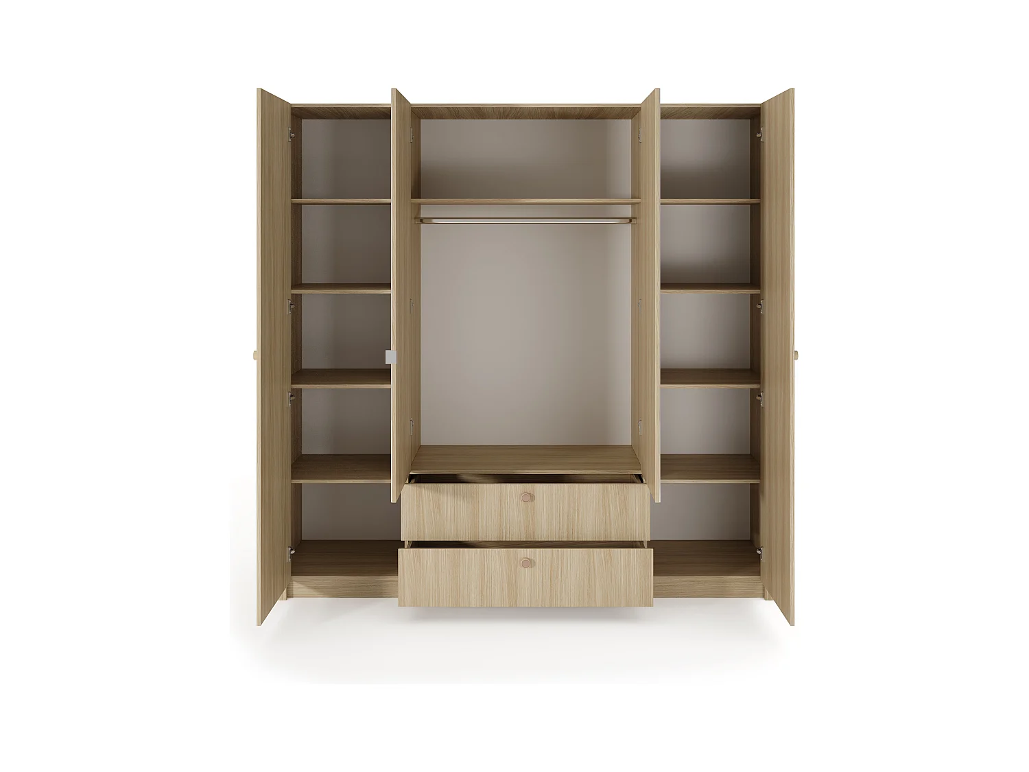 Armadio moderno 213x208,4 cm a 4 ante battenti in ALK16