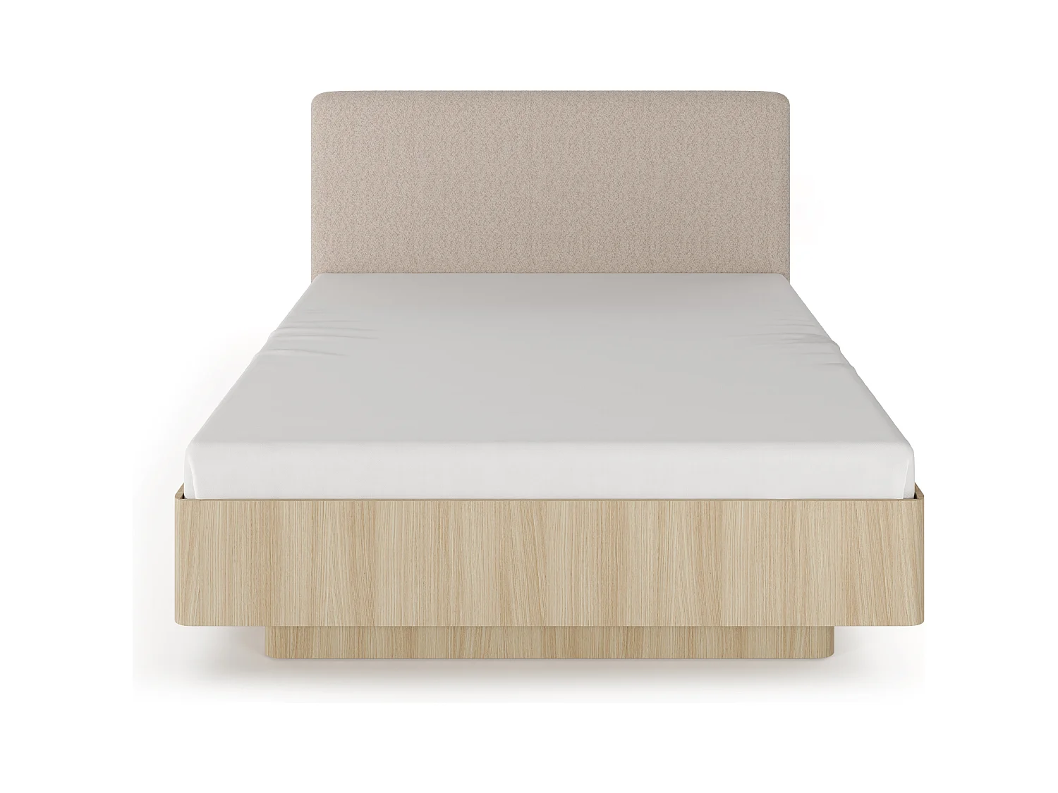 Letto matrimoniale contenitore 160x200 cm con testiera imbottita rovere chiaro LLK15