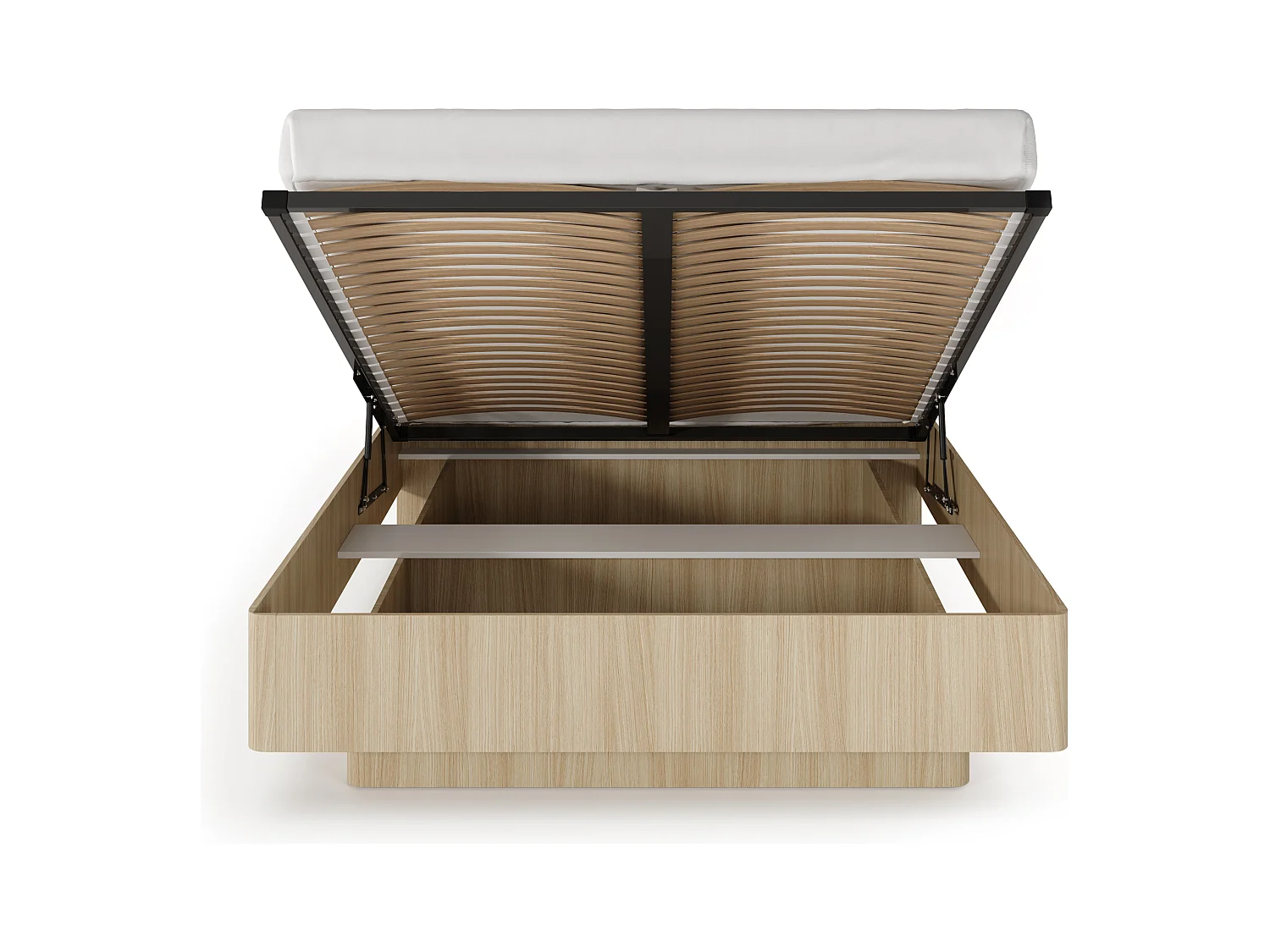 Letto matrimoniale contenitore 160x200 cm con testiera imbottita rovere chiaro LLK15