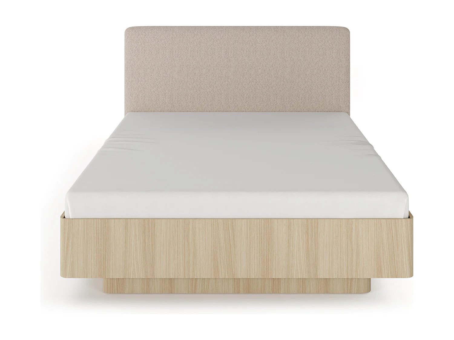 Letto matrimoniale contenitore 160x200 cm con testiera imbottita rovere chiaro LLK15