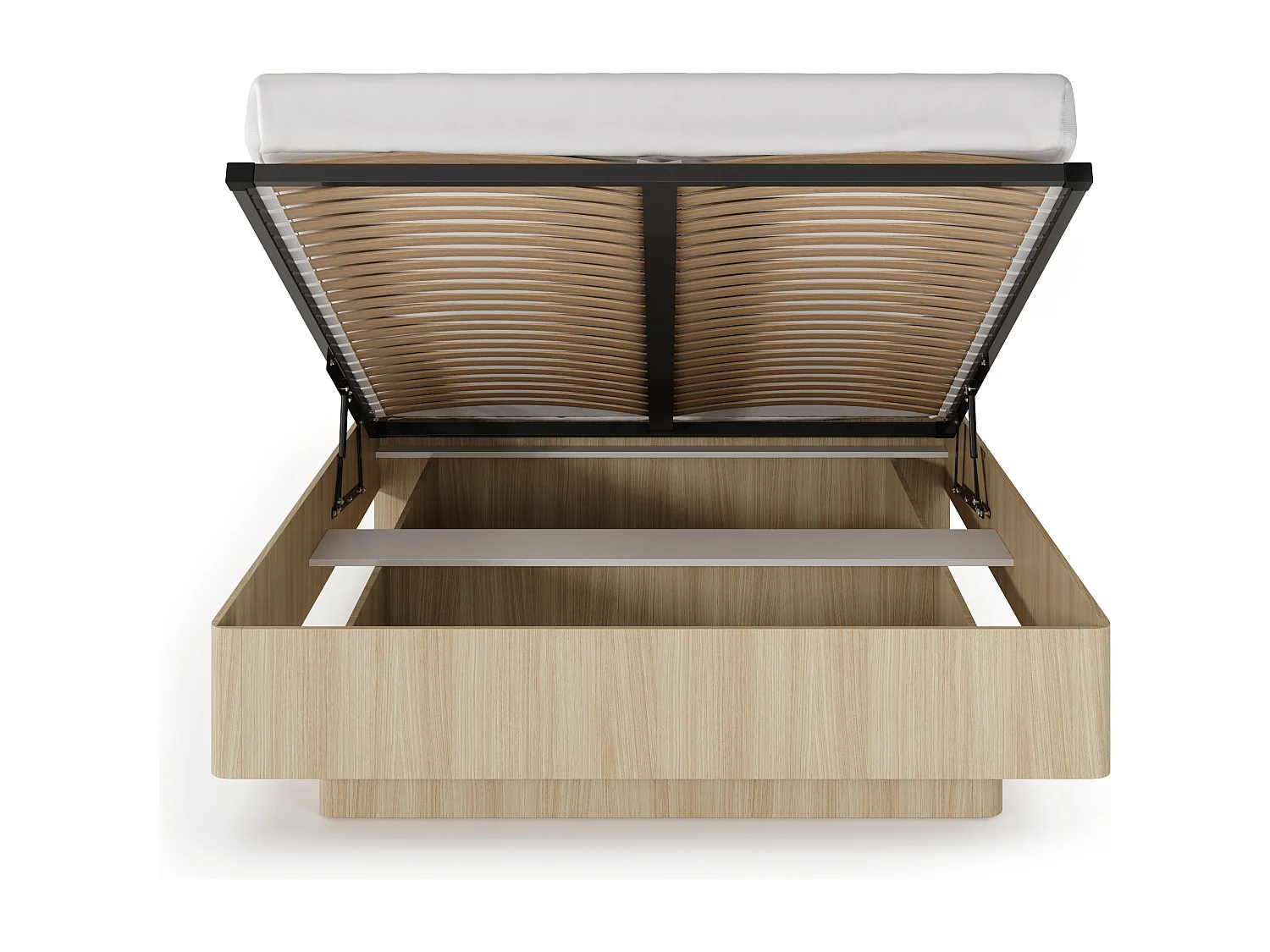 Letto matrimoniale contenitore 160x200 cm con testiera imbottita rovere chiaro LLK15