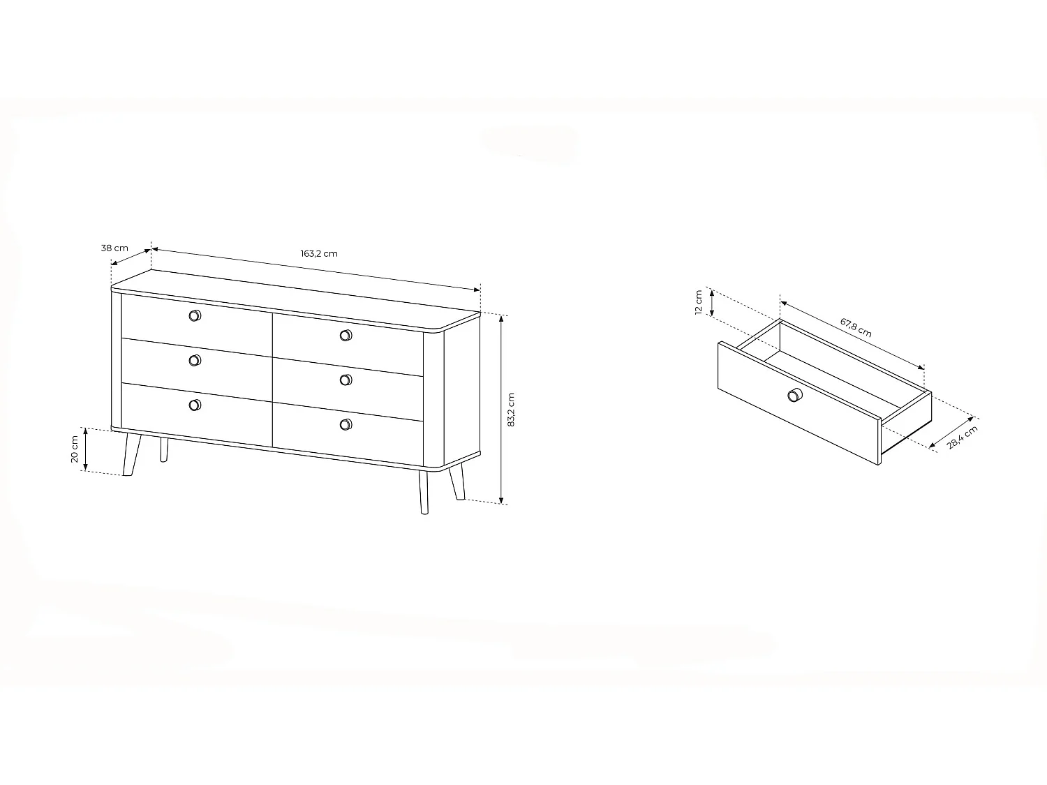 Camera da letto completa con letto contenitore 160x200 cm, cassettiera e armadio in rovere chiaro CDLLK12