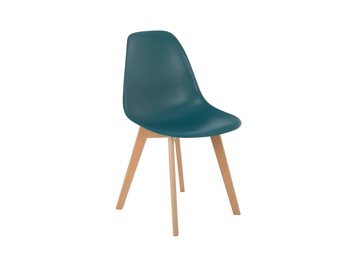 Silla nórdica azul pato y patas de haya clara Nordo - Juego de 2