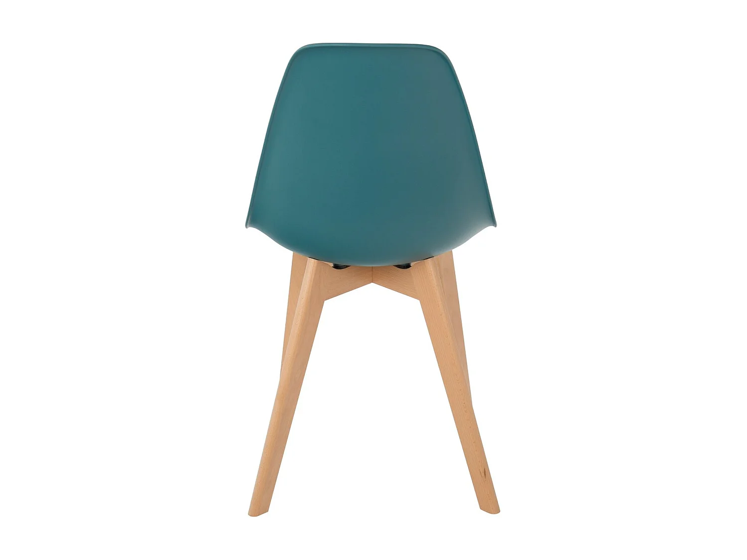 Chaise nordique bleu canard et pieds hêtre clair Nordo - Lot de 2