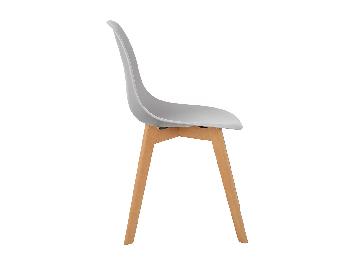 Silla nórdica gris claro y patas de haya clara Nordo - Juego de 2