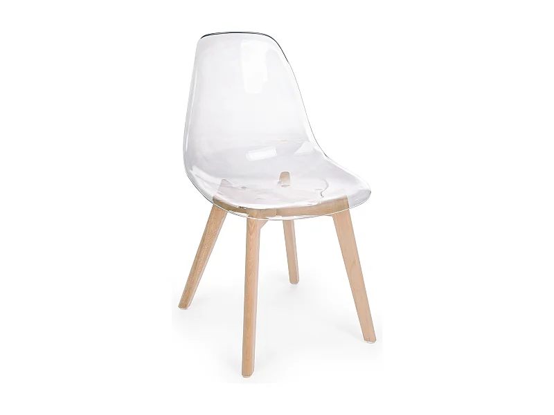 Lot de 4 chaises transparentes Edona en polycarbonate - Design épuré-Couleur Transparent