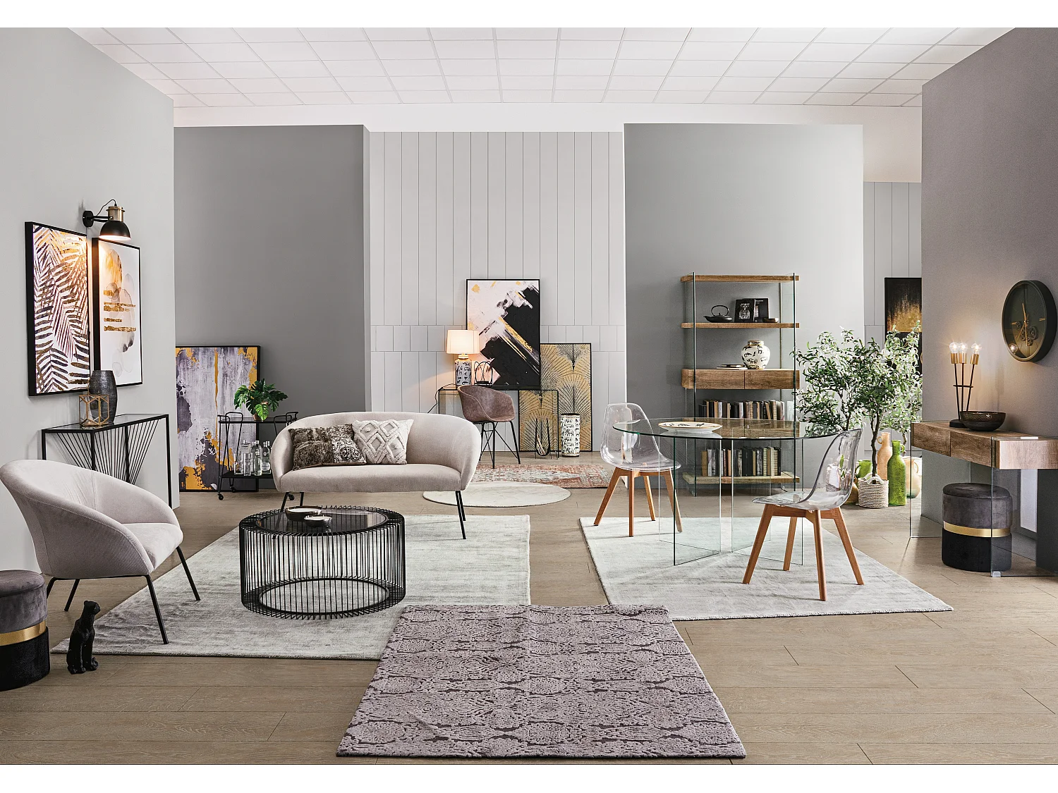 Juego de 4 sillas Edona transparentes en policarbonato - Diseño elegante-Color Transparente