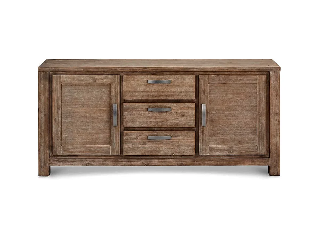 Rustikales Sideboard dunkel lackiert Akazie teilmassiv