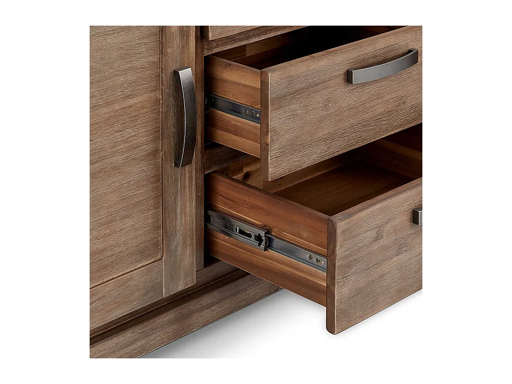 Rustikales Sideboard dunkel lackiert Akazie teilmassiv