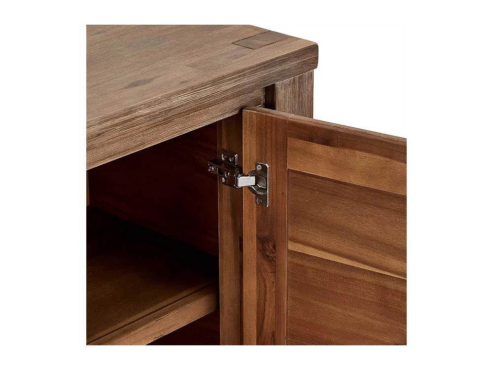 Rustikales Sideboard dunkel lackiert Akazie teilmassiv