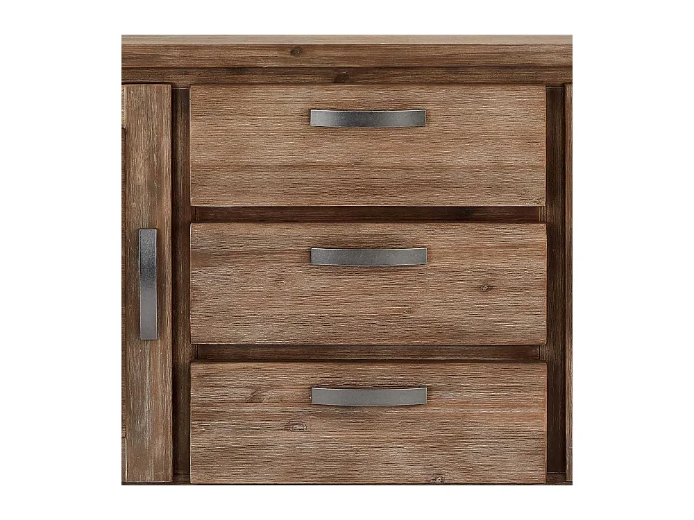 Rustikales Sideboard dunkel lackiert Akazie teilmassiv