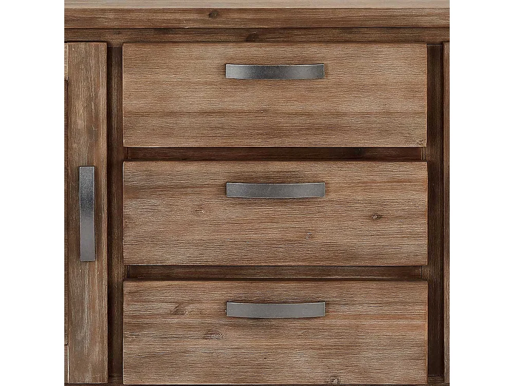 Rustikales Sideboard dunkel lackiert Akazie teilmassiv