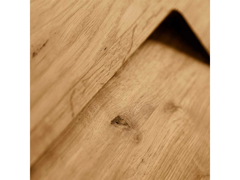 Esszimmersideboard aus Wildeiche Massivholz und Stahl 100 cm hoch