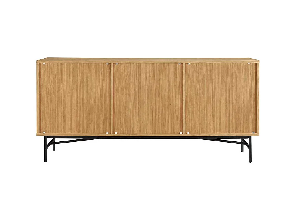 Skandi Stil Sidebord in Eichefarben und Schwarz 3 Schubladen und 2 Türen