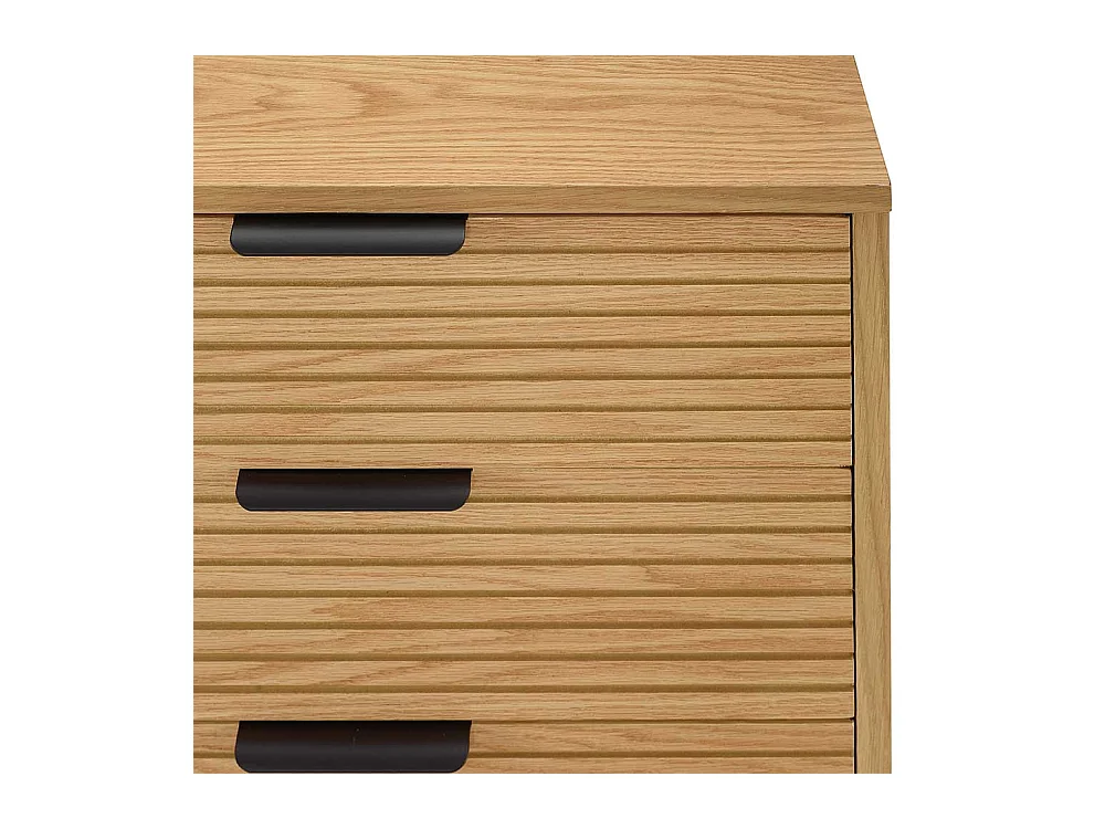 Skandi Stil Sidebord in Eichefarben und Schwarz 3 Schubladen und 2 Türen