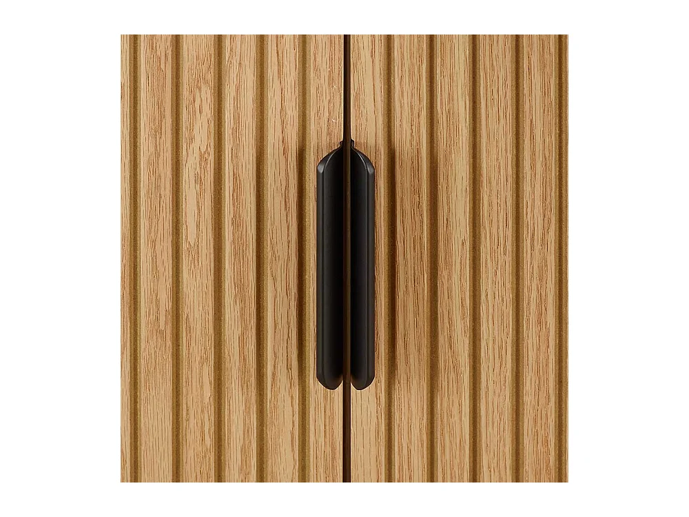 Skandi Stil Sidebord in Eichefarben und Schwarz 3 Schubladen und 2 Türen