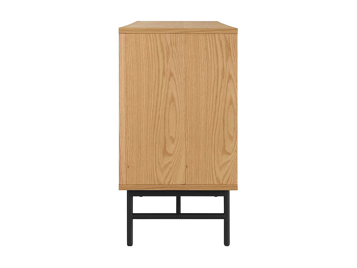 Skandi Stil Sidebord in Eichefarben und Schwarz 3 Schubladen und 2 Türen