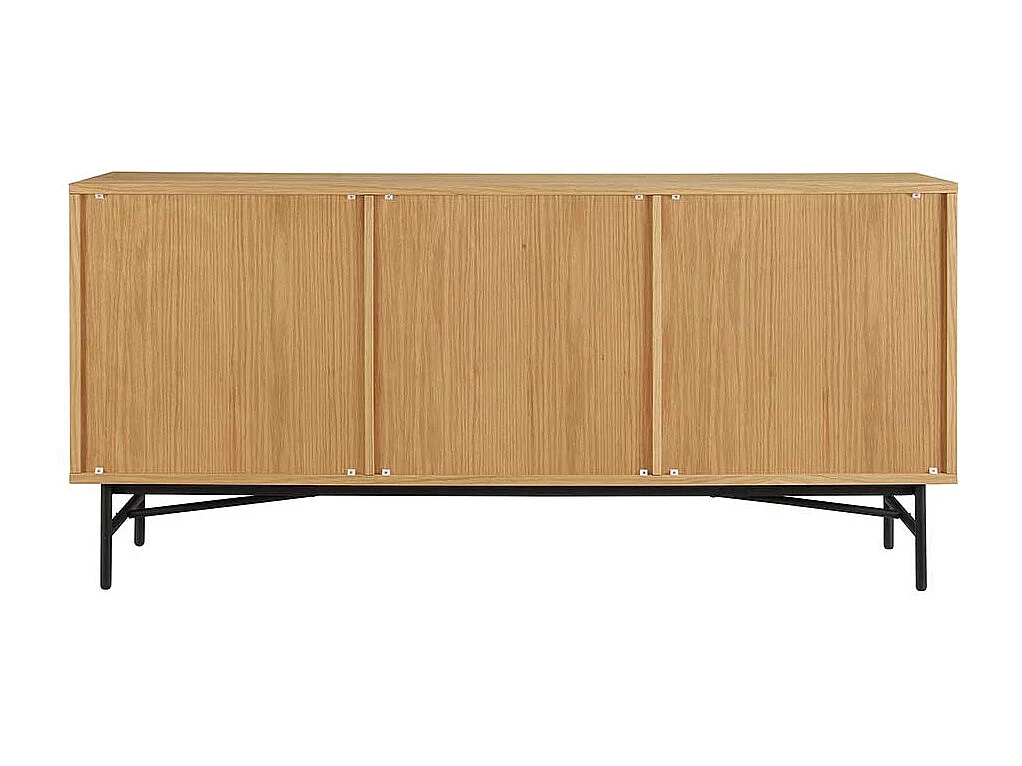 Skandi Stil Sidebord in Eichefarben und Schwarz 3 Schubladen und 2 Türen