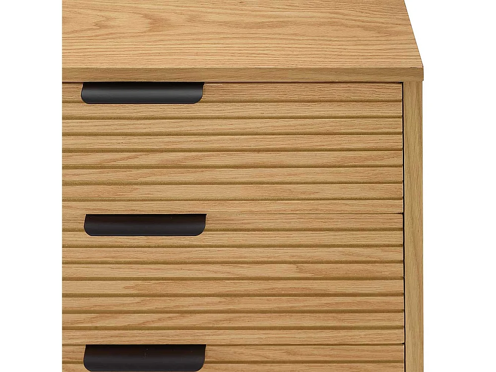 Skandi Stil Sidebord in Eichefarben und Schwarz 3 Schubladen und 2 Türen