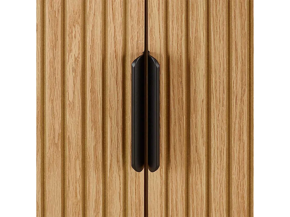 Skandi Stil Sidebord in Eichefarben und Schwarz 3 Schubladen und 2 Türen