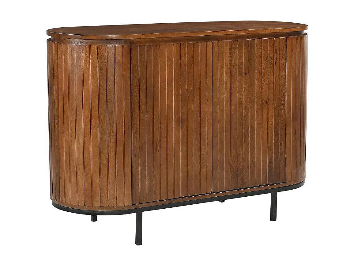 Sideboard Holzkommode mit Vierfußgestell aus Metall in Mangoholz Naturfarben